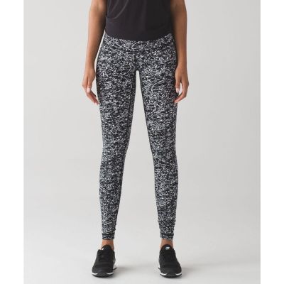 Lululemon Wunder Under Pant III Leggings Full Length Ice Wave White Black Size 4